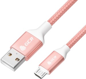 GCR QC Кабель 1.5m MicroUSB, быстрая зарядка, розовый нейлон, AL корпус розовый, белый ПВХ, 28/24 AWG, GCR-52474 Greenconnect USB 2.0 Type-AM - microUSB 2.0 (m) 1.5м