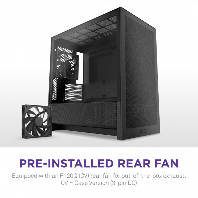 Корпус без блока питания NZXT H3 Flow CC-H31FB-01 — для бизнеса и офиса