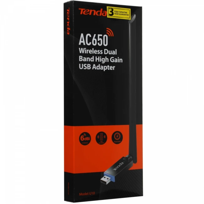 Адаптер Wi-Fi Tenda U10 — для бизнеса и офиса Адаптер Wi-Fi Tenda U10 — для бизнеса и офиса