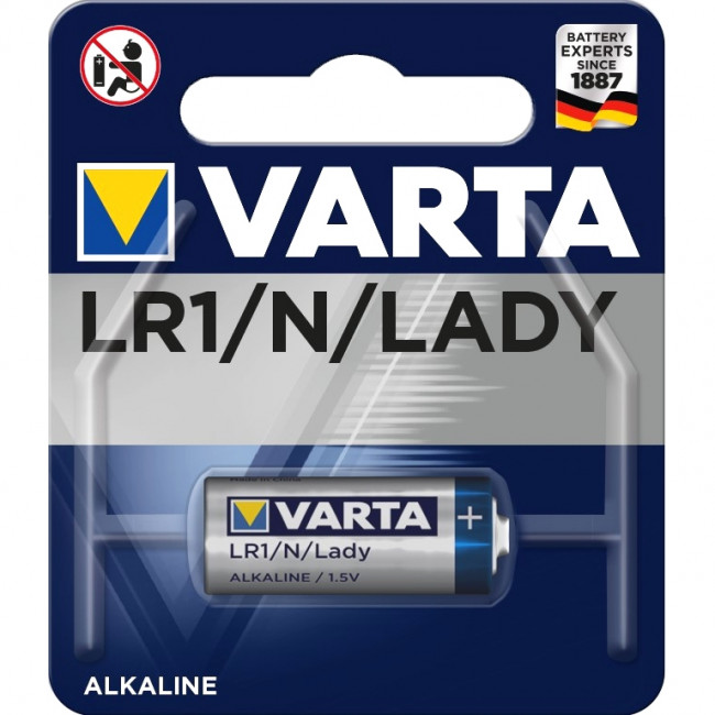 Батарейка Varta ELECTRONICS LR1 N BL1 Alkaline 1.5V (4001) (1/10/100) (1 шт.) Varta ALKALINE SPECIAL LR1 N (04001101401) Батарейка Varta ELECTRONICS LR1 N BL1 Alkaline 1.5V (4001) (1/10/100) (1 шт.) Varta ALKALINE SPECIAL LR1 N (04001101401)