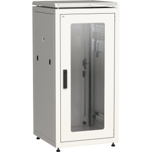 ITK Шкаф сетевой 19" LINEA N 24U 600х800 мм стеклянная передняя дверь, задняя металлическая серый ITK Linea N 24U (LN35-24U68-GM)