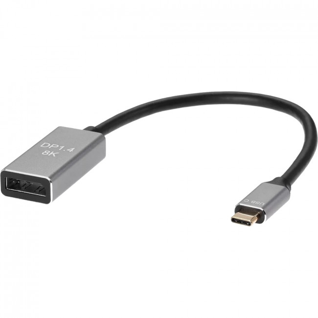 Адаптер USB Type-Cm---->DP(f) 1.4v, 8K@ 60Hz, Alum  Shell,VCOM <CU480M> Адаптер-переходник VCOM USB 3.1 Type C M/DisplayPort F (CU480M)