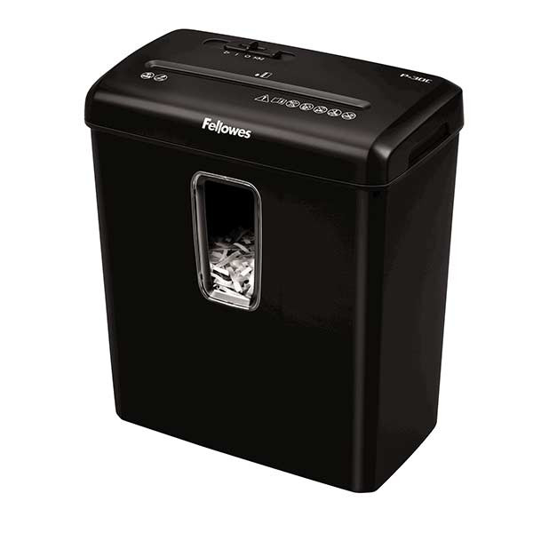 Шредер Fellowes® Powershred® P-30C, DIN P-4, 4х34 мм, 6 лст., 15 лтр. Fellowes FS-60081 — для бизнеса и офиса