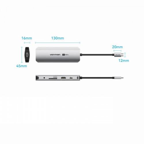 Мультифункциональный хаб Vention USB Type C 9 в 1 Vention TQMHB — для бизнеса и офиса Мультифункциональный хаб Vention USB Type C 9 в 1 Vention TQMHB — для бизнеса и офиса