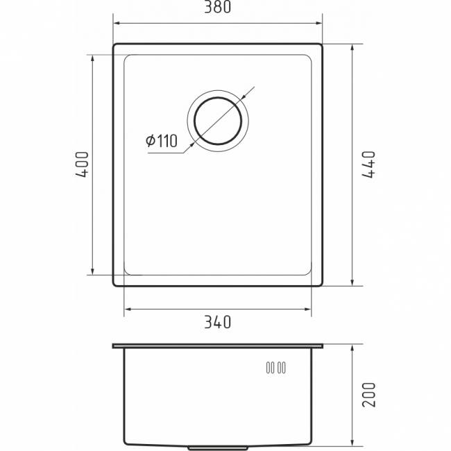 Кухонная мойка RIVELATO Rivelato Rinox 3844 UN — для бизнеса и офиса