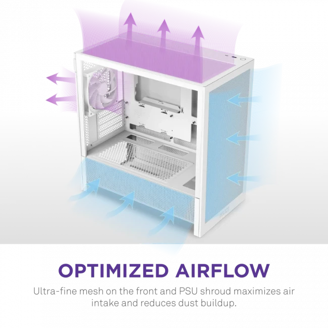 Корпус без блока питания NZXT H3 Flow CC-H31FW-01 — для бизнеса и офиса