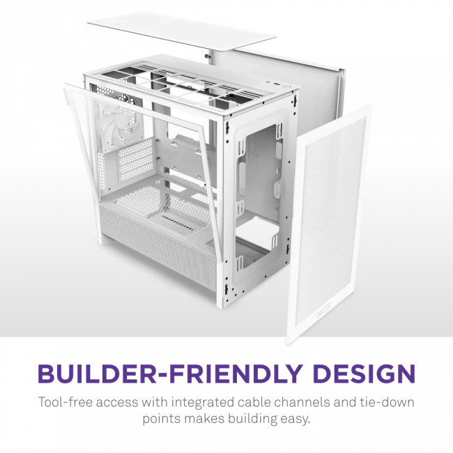 Корпус без блока питания NZXT H3 Flow CC-H31FW-01 — для бизнеса и офиса