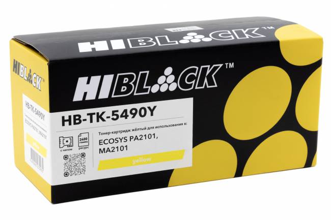 Тонер-картридж Hi-Black (HB-TK-5490Y) для Kyocera ECOSYS PA2101/MA2101, Y, 2,4K — для бизнеса и офиса