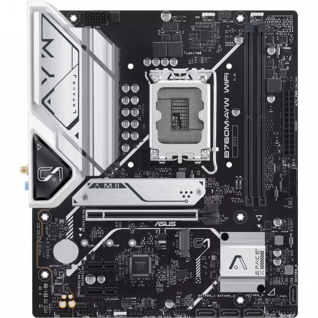 Материнская плата ASUS B760M-AYW WIFI-SI (90MB1FK0-M0UBY0) — для бизнеса и офиса Материнская плата ASUS B760M-AYW WIFI-SI (90MB1FK0-M0UBY0) — для бизнеса и офиса