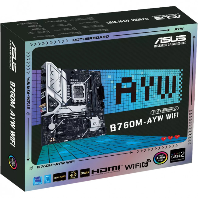 Материнская плата ASUS B760M-AYW WIFI-SI (90MB1FK0-M0UBY0) — для бизнеса и офиса Материнская плата ASUS B760M-AYW WIFI-SI (90MB1FK0-M0UBY0) — для бизнеса и офиса