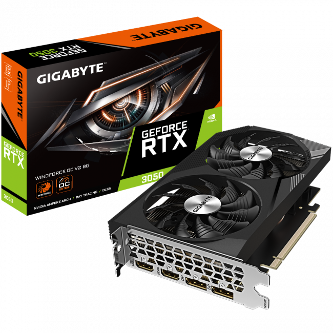 Видеокарта GIGABYTE GV-N3050WF2OCV2-8GD — для бизнеса и офиса