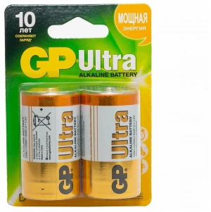 Алкалиновые батарейки GP Ultra Alkaline 13А D - 2 шт. на блистере GP 4891199034442