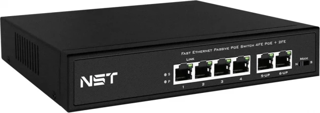 Passive PoE коммутатор Fast Ethernet NST NS-SW-4F2F-P/A
