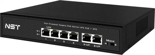 Passive PoE коммутатор Fast Ethernet NST NS-SW-4F2F-P/A