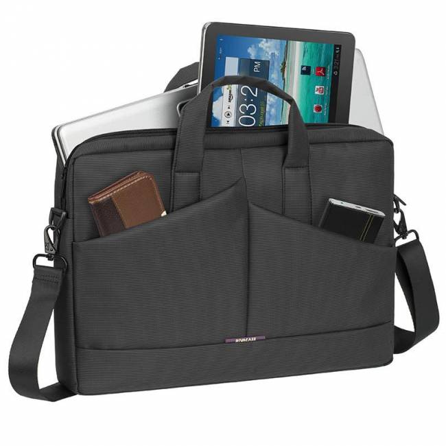 Сумка для ноутбука 15.6" Riva 8731 GREY — для бизнеса и офиса