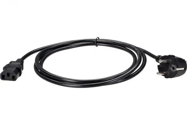 Кабель компьютер - розетка 220V EU (угловой)<VDE> 3GX0,5mm2, 1,8m, медь, Telecom <TY021-CU0.5-1.8M> VCOM TY021-CU0.5-1.8M — для бизнеса и офиса