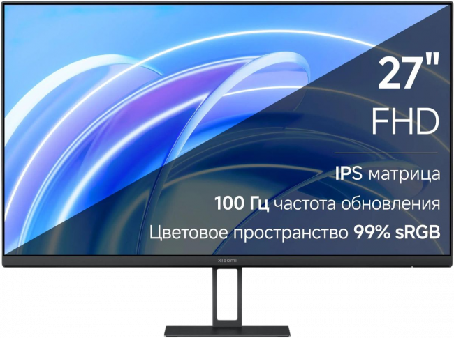 Монитор Монитор Xiaomi 27" A27i 1920x1080, IPS, 16:9, 178° /178°, 100 Hz, 6 ms GTG, 250 cd/m2, 1000:1, Регулировка наклона экрана, 1xHDMI (v.2.0), 1xDP (v.1.4), sRGB 99%, HDR10, Low Blue Light, VESA 75x75, Black, P27FBA-RAGL (ELA5345EU) — для бизнеса и офиса Монитор Монитор Xiaomi 27" A27i 1920x1080, IPS, 16:9, 178° /178°, 100 Hz, 6 ms GTG, 250 cd/m2, 1000:1, Регулировка наклона экрана, 1xHDMI (v.2.0), 1xDP (v.1.4), sRGB 99%, HDR10, Low Blue Light, VESA 75x75, Black, P27FBA-RAGL (ELA5345EU) — для бизнеса и офиса