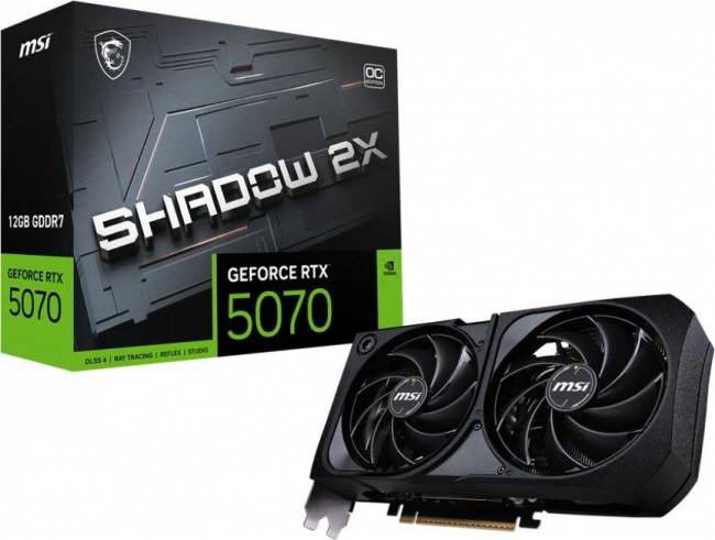 Видеокарта MSI RTX 5070 12G SHADOW 2X OC — для бизнеса и офиса Видеокарта MSI RTX 5070 12G SHADOW 2X OC — для бизнеса и офиса