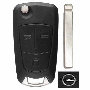 Корпус выкидного ключа OPEL 3 кнопки OP-11 HU100, с лого