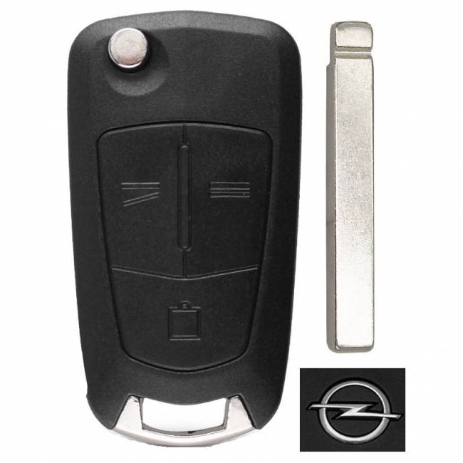 Корпус выкидного ключа OPEL 3 кнопки OP-11 HU100, с лого — для бизнеса и офиса