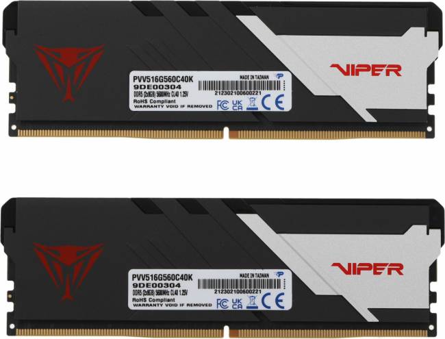 Память DDR5 2x8Gb 5600MHz Patriot PVV516G560C40K — для бизнеса и офиса