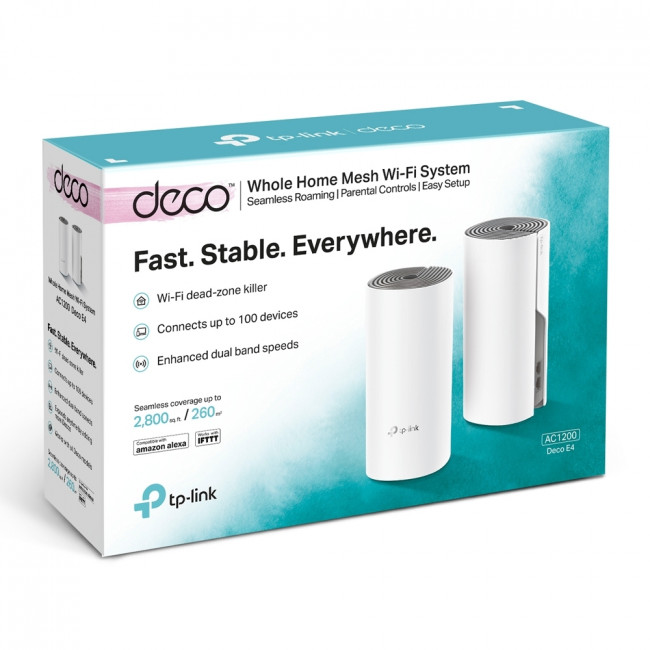 Точка доступа TP-Link Deco E4 (2-pack) — для бизнеса и офиса Точка доступа TP-Link Deco E4 (2-pack) — для бизнеса и офиса