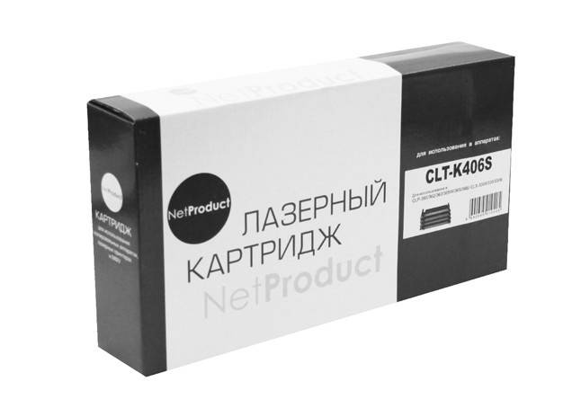 Тонер-картридж NetProduct (N-CLT-K406S) для Samsung CLP-360/365/368/CLX-3300/3305, Bk,1,5K (П/у) — для бизнеса и офиса