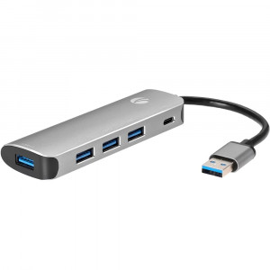 Адаптер концентратор USB 3.1 Type-A --> 4 USB3.0 Alum Shell  HUB+ PD, VCOM <CU4383A> Мультифункциональный хаб VCOM USB 3.1 Type C M/4 x USB 3.0 F/USB Type C F (CU4383A)
