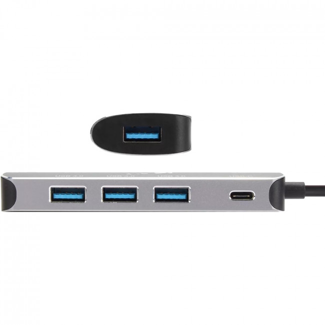 Адаптер концентратор USB 3.1 Type-A --> 4 USB3.0 Alum Shell  HUB+ PD, VCOM <CU4383A> Мультифункциональный хаб VCOM USB 3.1 Type C M/4 x USB 3.0 F/USB Type C F (CU4383A)