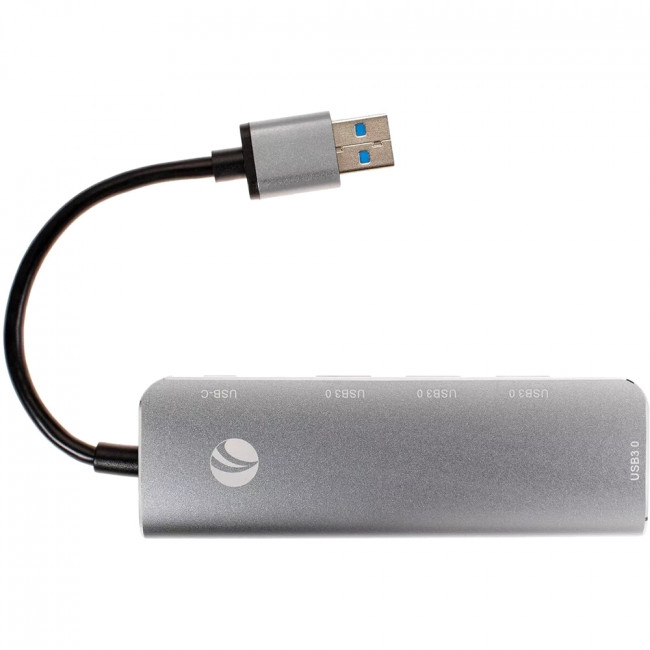Адаптер концентратор USB 3.1 Type-A --> 4 USB3.0 Alum Shell  HUB+ PD, VCOM <CU4383A> Мультифункциональный хаб VCOM USB 3.1 Type C M/4 x USB 3.0 F/USB Type C F (CU4383A)