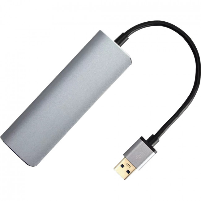 Адаптер концентратор USB 3.1 Type-A --> 4 USB3.0 Alum Shell  HUB+ PD, VCOM <CU4383A> Мультифункциональный хаб VCOM USB 3.1 Type C M/4 x USB 3.0 F/USB Type C F (CU4383A)
