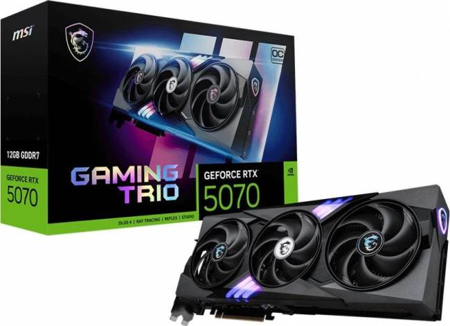 Видеокарта MSI RTX 5070 12G GAMING TRIO OC — для бизнеса и офиса Видеокарта MSI RTX 5070 12G GAMING TRIO OC — для бизнеса и офиса