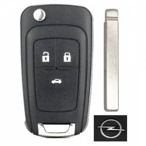 Корпус выкидного ключа OPEL 3 кнопки OP-11 HU100, с лого