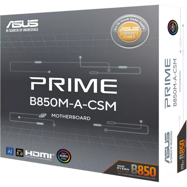 Материнская плата ASUS PRIME B850M-A-CSM (90MB1LQ0-M0EAYC) — для бизнеса и офиса Материнская плата ASUS PRIME B850M-A-CSM (90MB1LQ0-M0EAYC) — для бизнеса и офиса