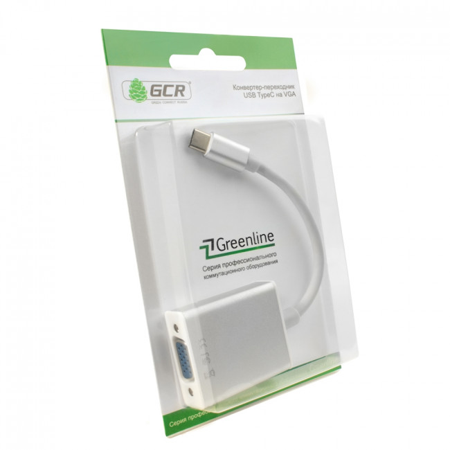 Greenconnect Переходник USB TypeC > VGA 15F Greenconnect серия Greenline, GCR-UTC2VGA Greenconnect USB TypeC > VGA 15F Greenconnect серия Greenline