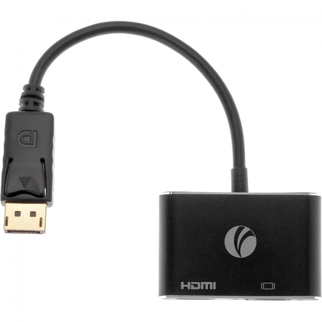 Кабель-переходник DisplayPort(M) ---> HDMI(F)+VGA(F)4K@30Hz VCOM Allum shell<CG640M-0.15> Кабель-переходник VCOM DisplayPort M/HDMI F/VGA F (CG640M-0.15)