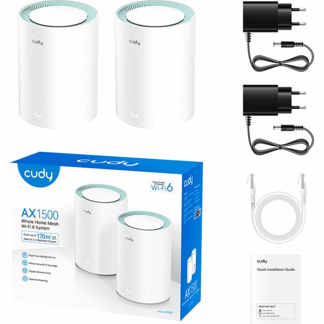 Wi-Fi Mesh-система Cudy M1500(2-Pack) — для бизнеса и офиса Wi-Fi Mesh-система Cudy M1500(2-Pack) — для бизнеса и офиса