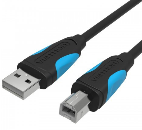 Кабель Vention USB 2.0 AM/BM  - 2м. Черный Vention USB 2.0 Type-AM - USB 2.0 Type-BM 2м — для бизнеса и офиса