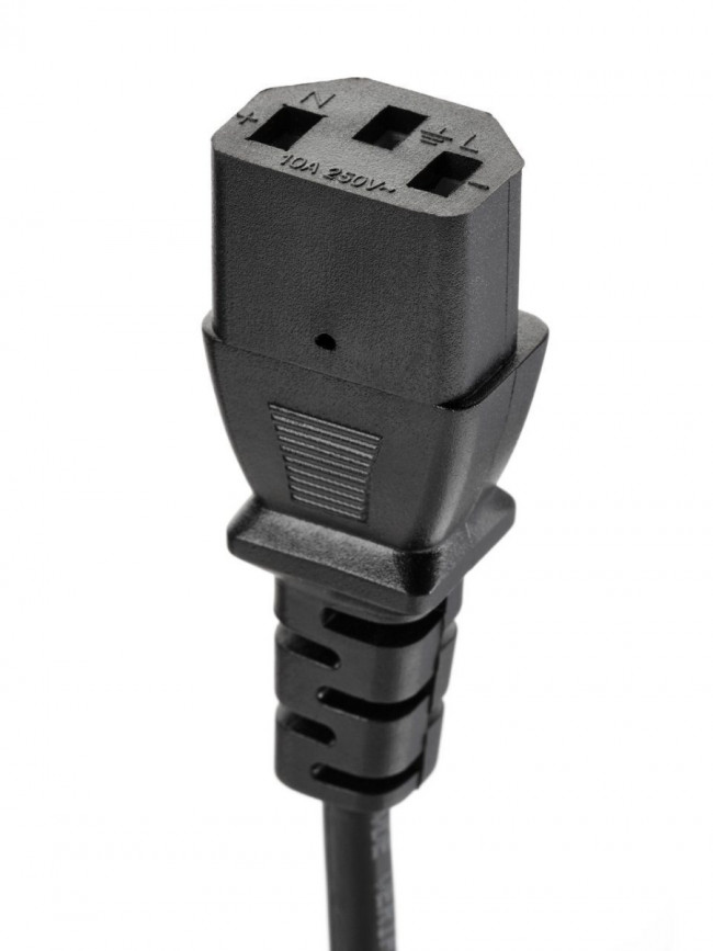 Кабель компьютер --> розетка 220V ( угловая Евровилка) <VDE> 3G*1mm2 VCOM <CE021-CU1.0-1.8> , 1,8 м VCOM CE021 CU 1.0 EURO