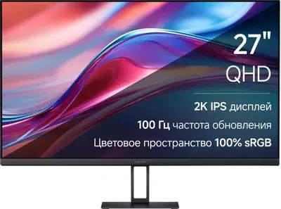 Монитор 27" Монитор Xiaomi 2K Monitor A27Qi, 2560x1440, IPS, 100Гц, 1хHDMI, 1хDP, черный [ela5812eu] — для бизнеса и офиса