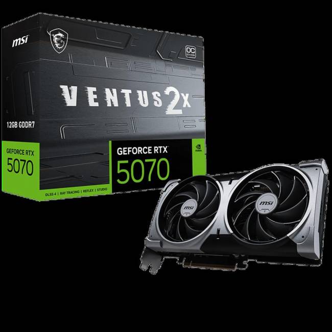 Видеокарта MSI RTX 5070 12G VENTUS 2X OC — для бизнеса и офиса Видеокарта MSI RTX 5070 12G VENTUS 2X OC — для бизнеса и офиса