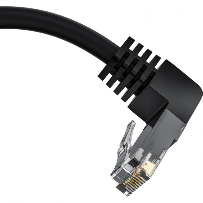 GCR Патч-корд прямой 7.5m UTP кат.5e, черный, верхний угол, литой, ethernet high speed, RJ45, T568B Greenconnect GCR-53934