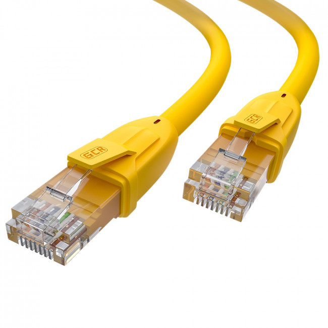 GCR Патч-корд прямой 0.75m UTP кат.6, желтый, 24 AWG, литой, ethernet high speed, RJ45, T568B, GCR-52368 Greenconnect GCR-52368