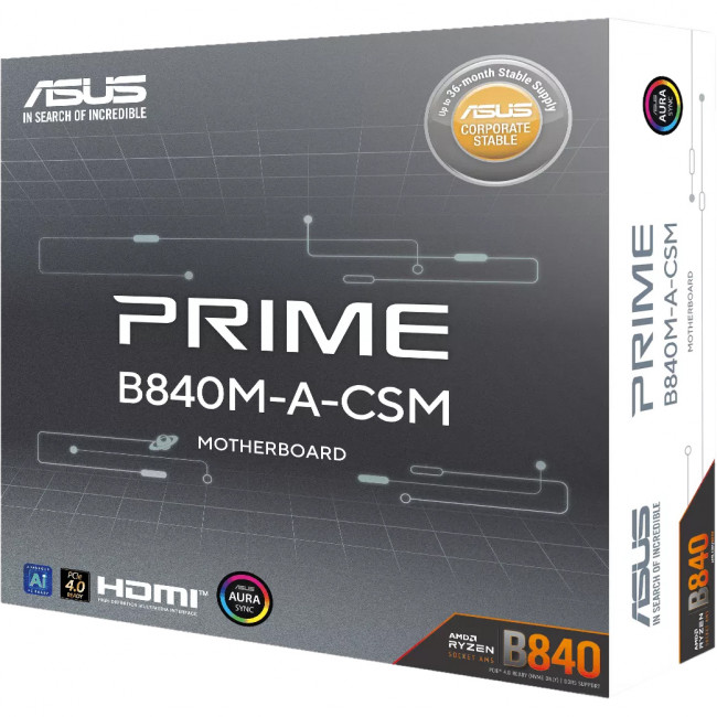 Материнская плата ASUS PRIME B840M-A-CSM (90MB1J10-M0EAYC) — для бизнеса и офиса Материнская плата ASUS PRIME B840M-A-CSM (90MB1J10-M0EAYC) — для бизнеса и офиса