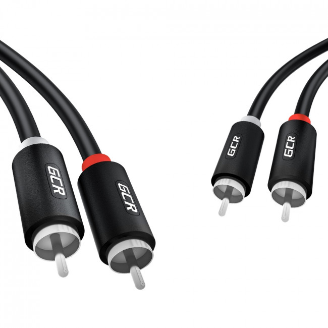 GCR Кабель 1.5m аудио 2 х RCA / 2 х RCA , черный, GCR-54126 Greenconnect GCR-54126, 1.5 м