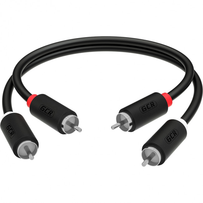 GCR Кабель 1.5m аудио 2 х RCA / 2 х RCA , черный, GCR-54126 Greenconnect GCR-54126, 1.5 м