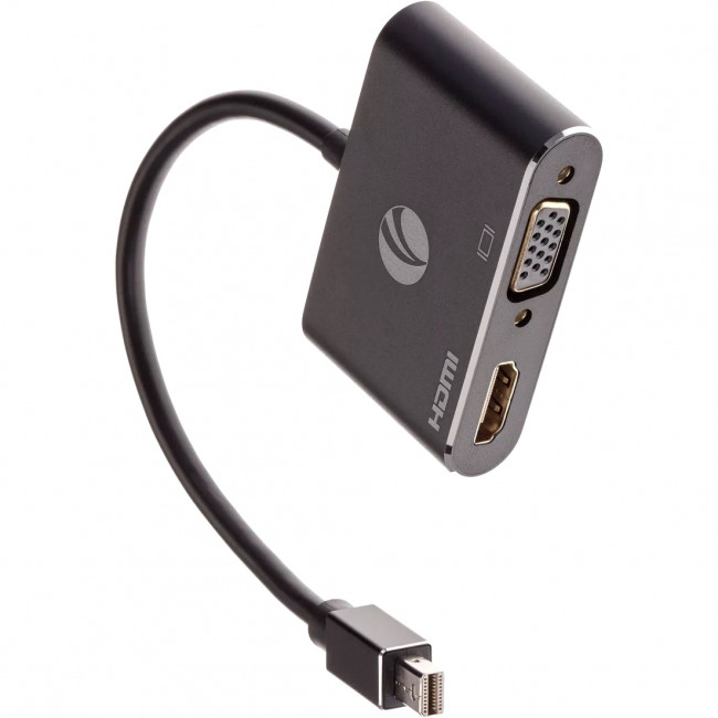 Кабель-переходник miniDisplayPort(M) ---> HDMI(F)+VGA(F)4K@30Hz VCOM Allum shell<CG646M-0.15> Кабель-переходник VCOM Mini DisplayPort M/HDMI F/VGA F (CG646M-0.15)