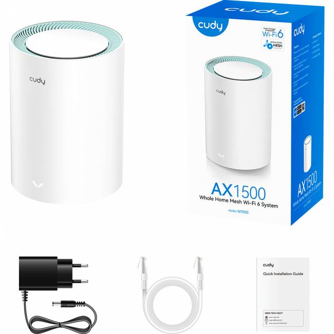 Wi-Fi Mesh-система Cudy M1500(1-Pack) — для бизнеса и офиса Wi-Fi Mesh-система Cudy M1500(1-Pack) — для бизнеса и офиса