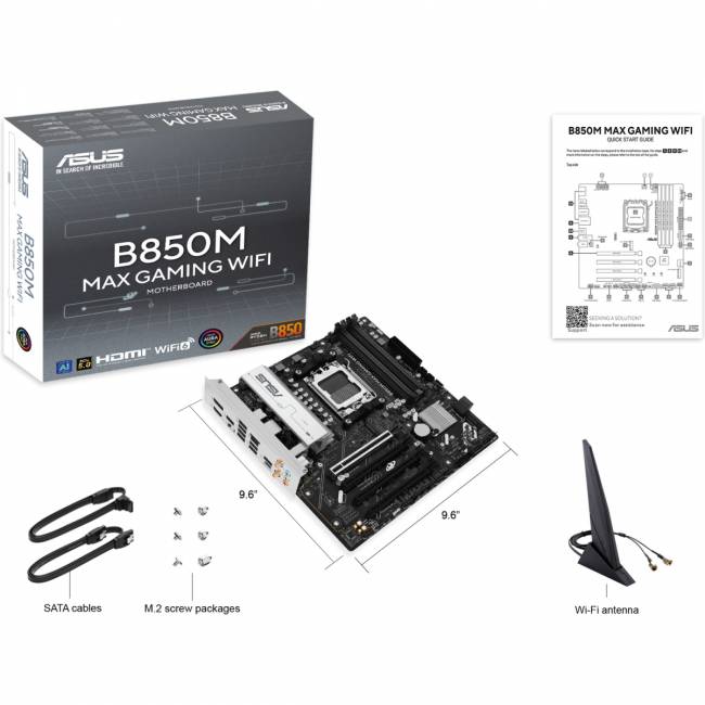 Материнская плата ASUS B850M MAX GAMING WIFI (90MB1LL0-M0EAY0) — для бизнеса и офиса Материнская плата ASUS B850M MAX GAMING WIFI (90MB1LL0-M0EAY0) — для бизнеса и офиса