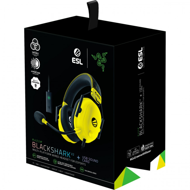Razer Гарнитура Razer BlackShark V2 - ESL Ed. headset Razer Blackshark V2 ESL Edition (RZ04-03230500-R3M1) — для бизнеса и офиса